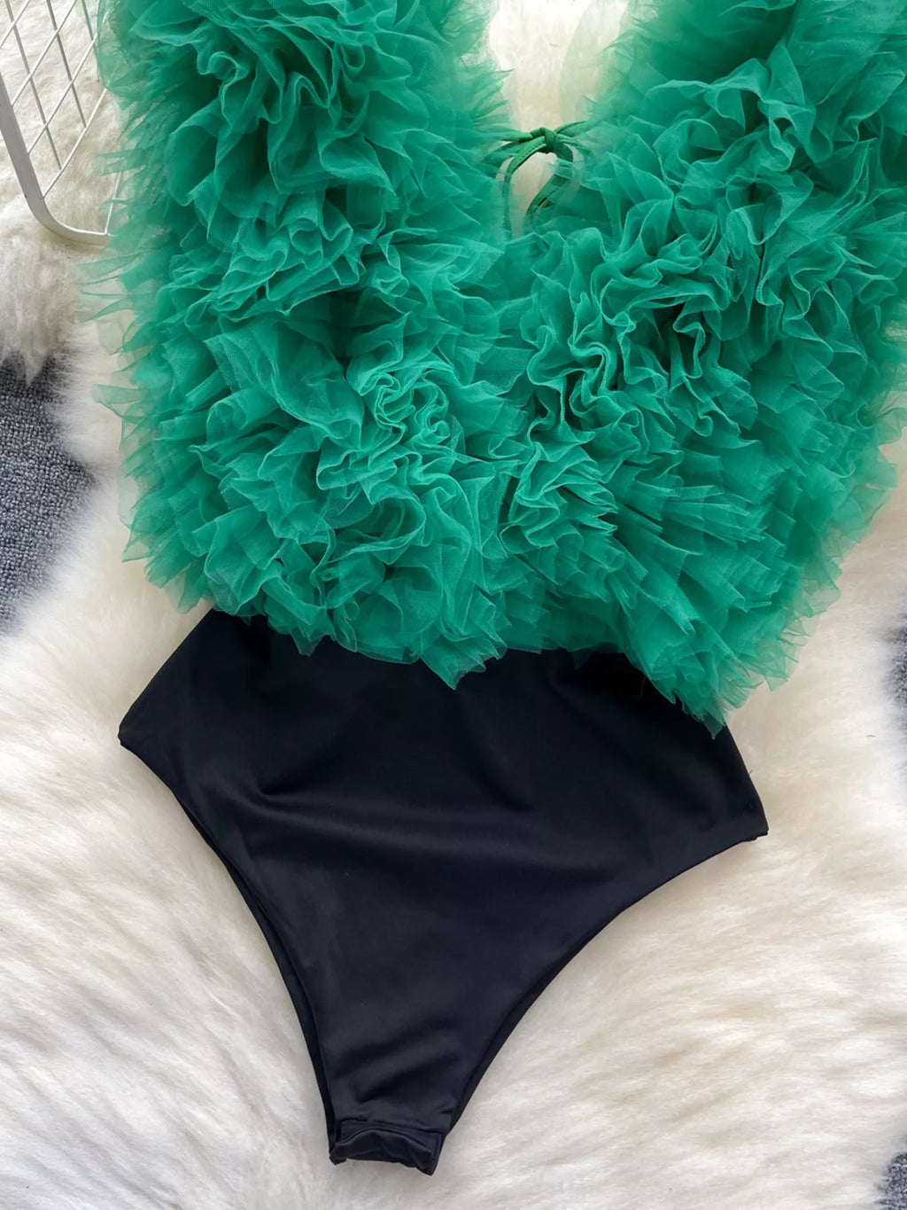 Ruffle Trim Sleeveless Bodysuit - Lilixa.store