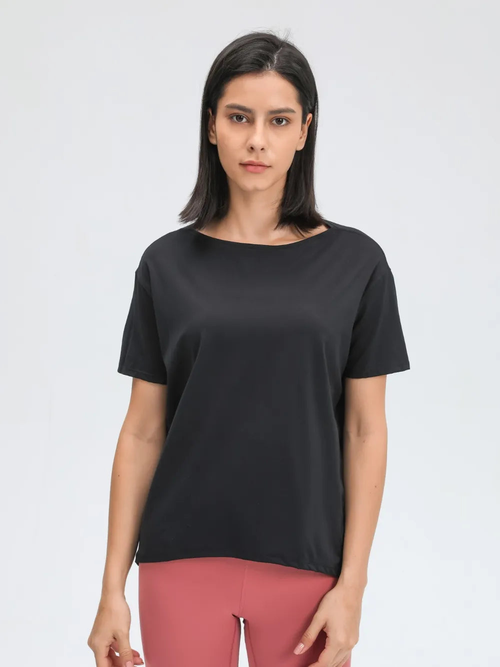 Millennia Round Neck Short Sleeve Active T-Shirt - Lilixa.store