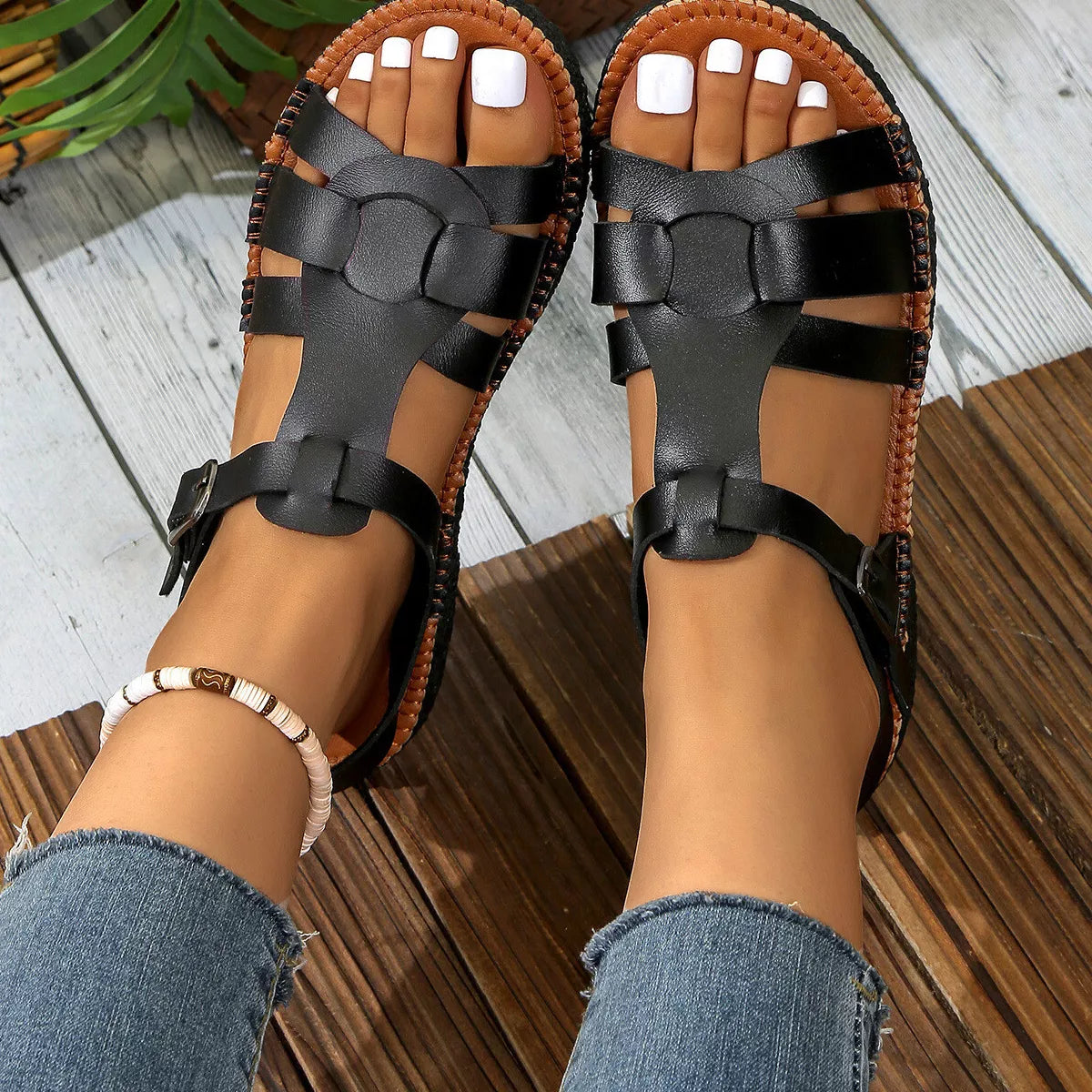 Open Toe Flat Sandals - Lilixa.store