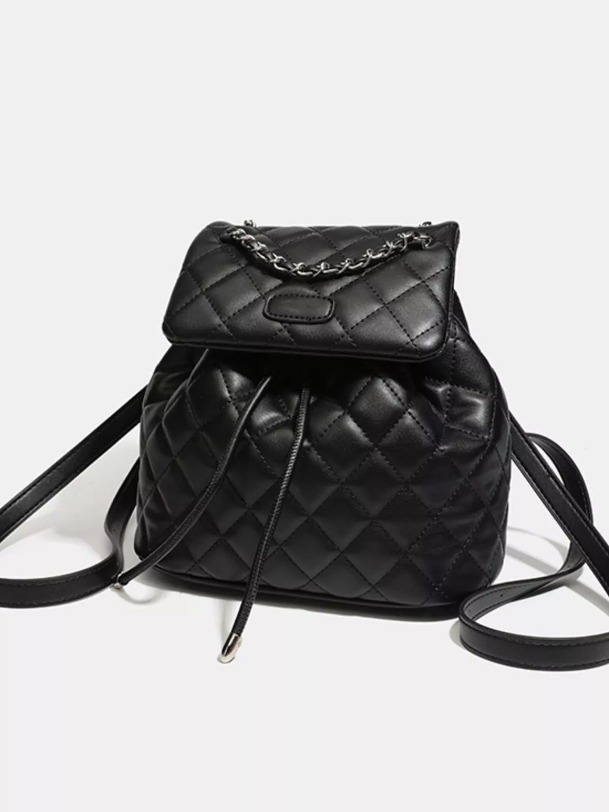 Quilted Chain Flap Backpack Bag