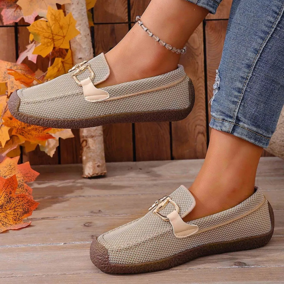 Round Toe Flat Slip-Ons, view 5