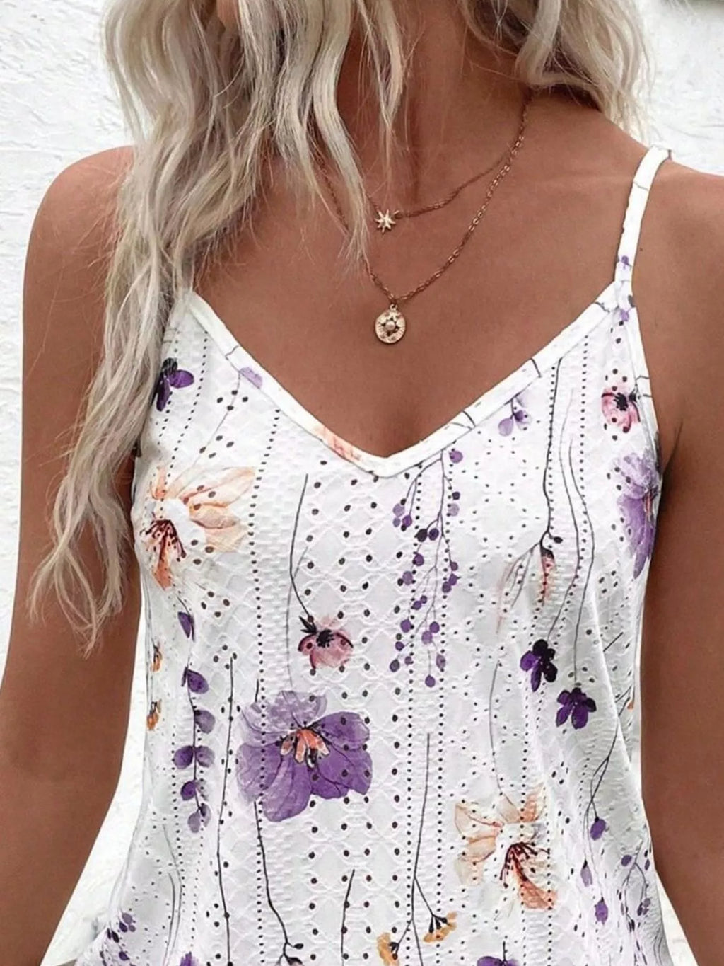 Floral Print V-Neck Casual Cami - Lilixa.store