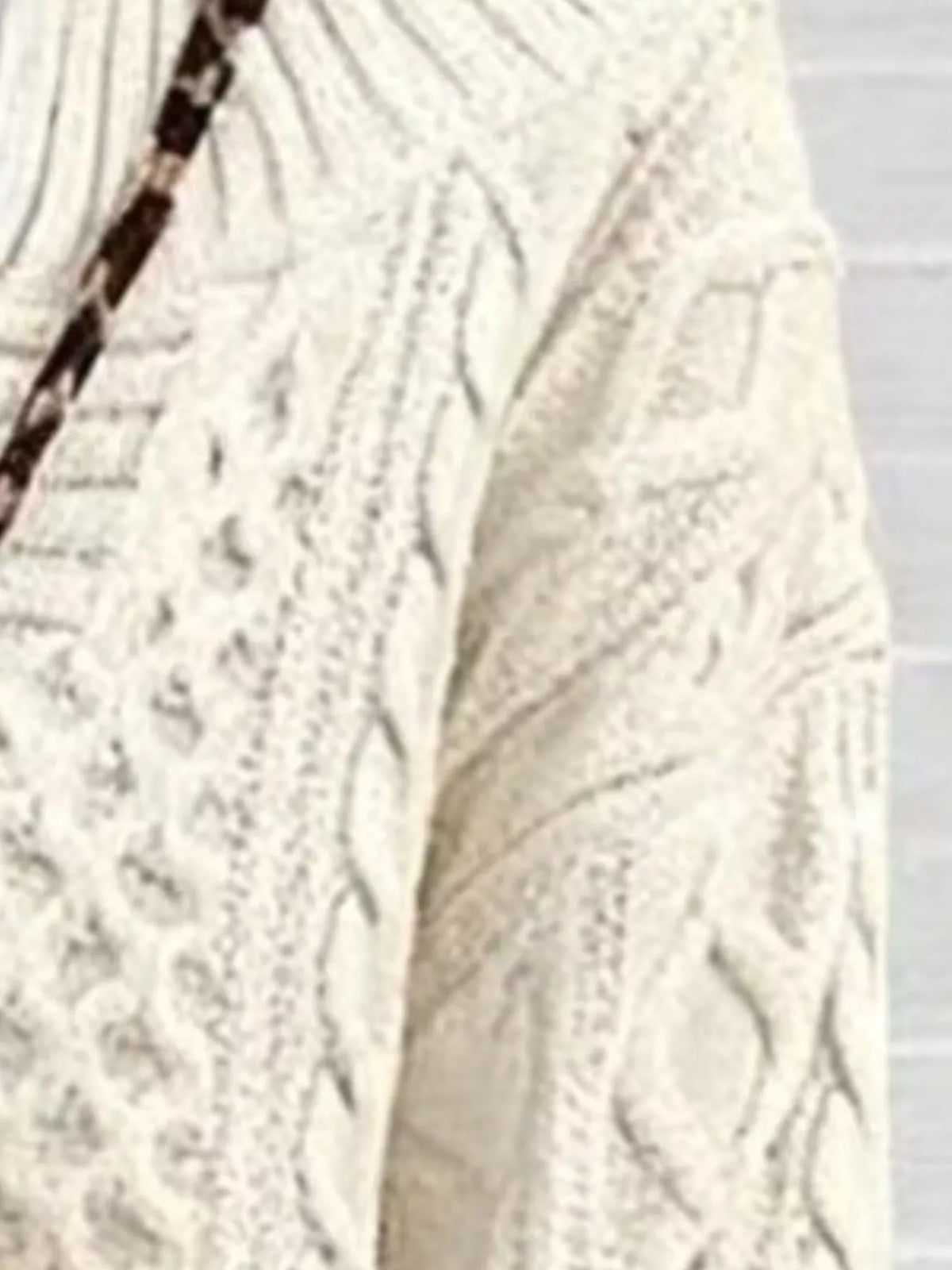 Full Size Cable Knit Dropped Shoulder Sweater Plus Size
