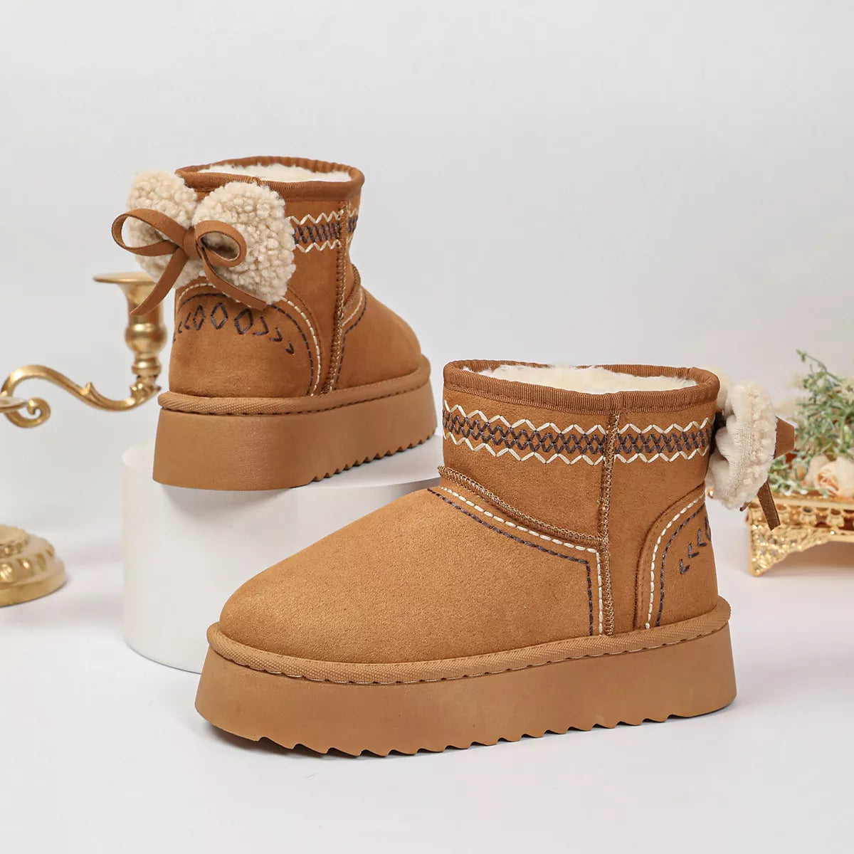 Round Toe Platform Boots - Lilixa.store