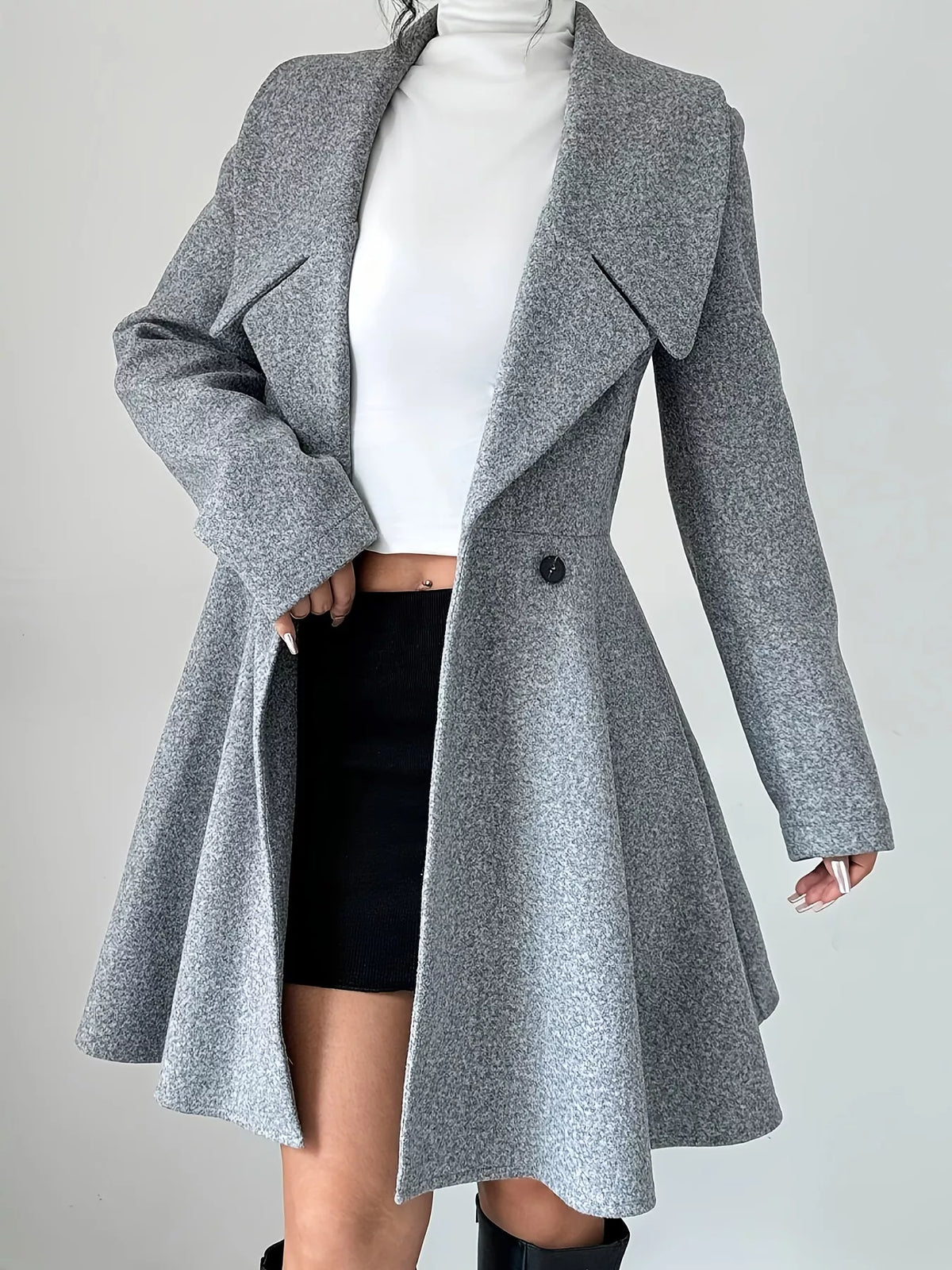 Double-Breasted Long Sleeve Outerwear - Lilixa.store