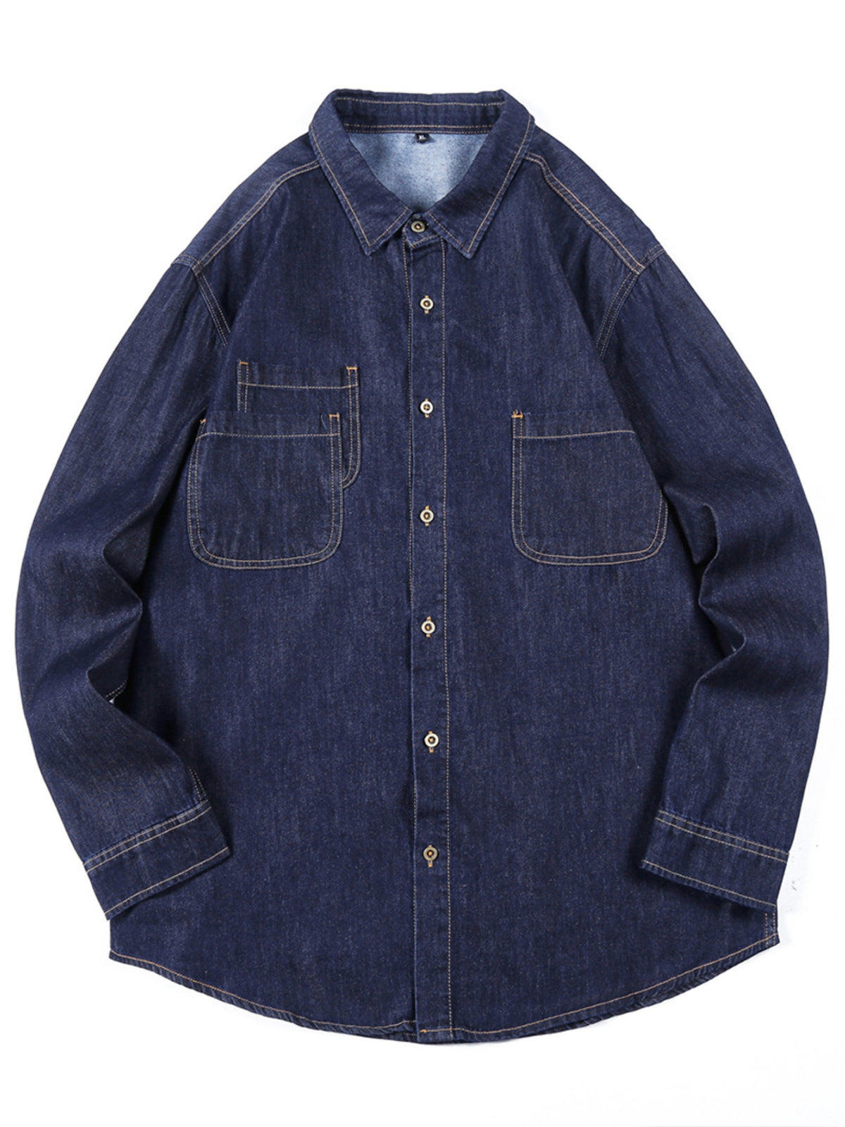 Men's Plus Size Button Up Long Sleeve Denim Shirt - Lilixa.store