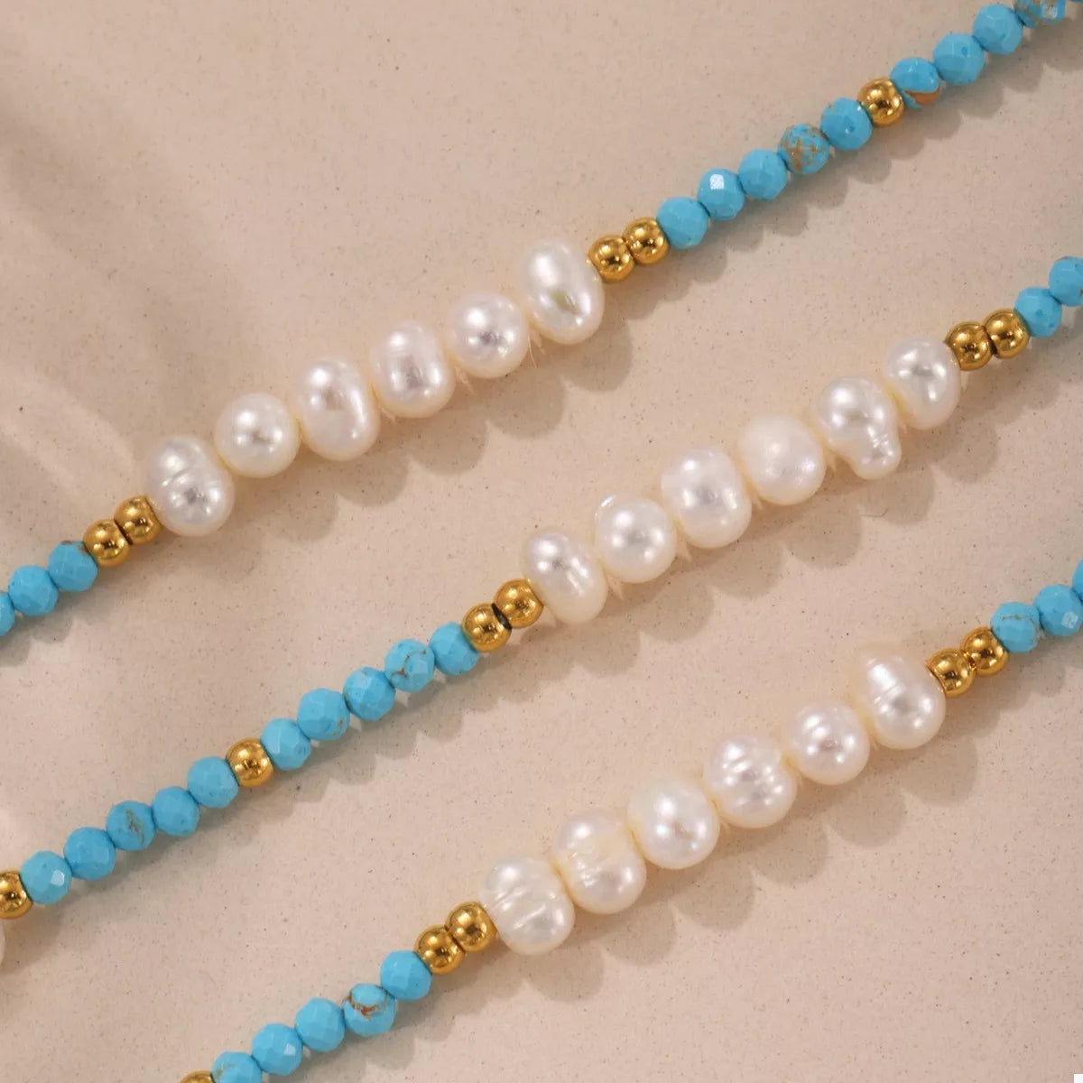 Turquoise Pearl Beaded Necklace - Lilixa.store
