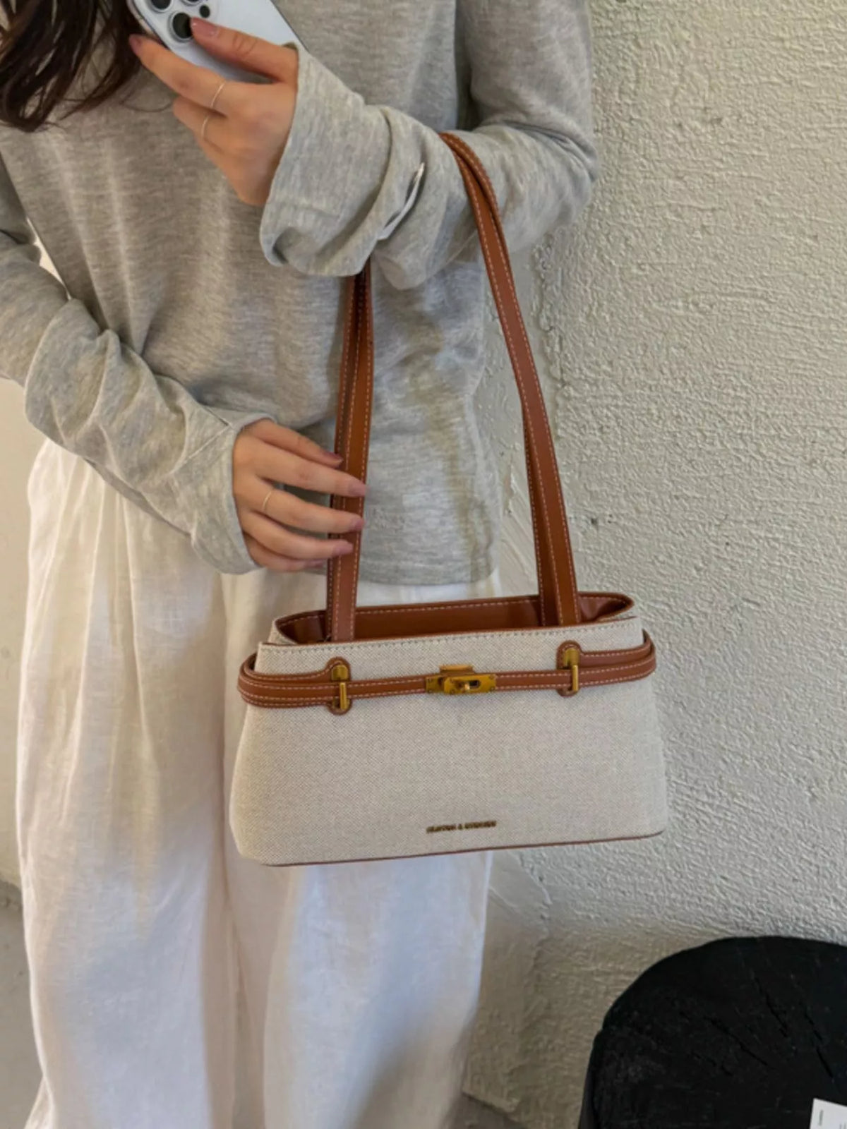 Decorative Buckle Shoulder Bag - Lilixa.store