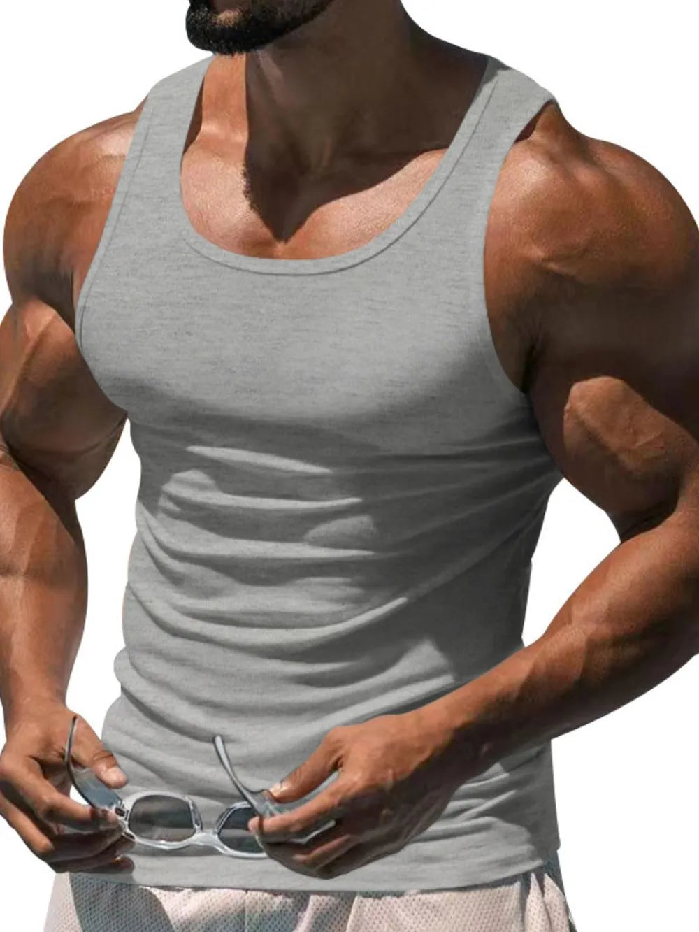 Men's Plus Size Wide Strap Tank - Lilixa.store