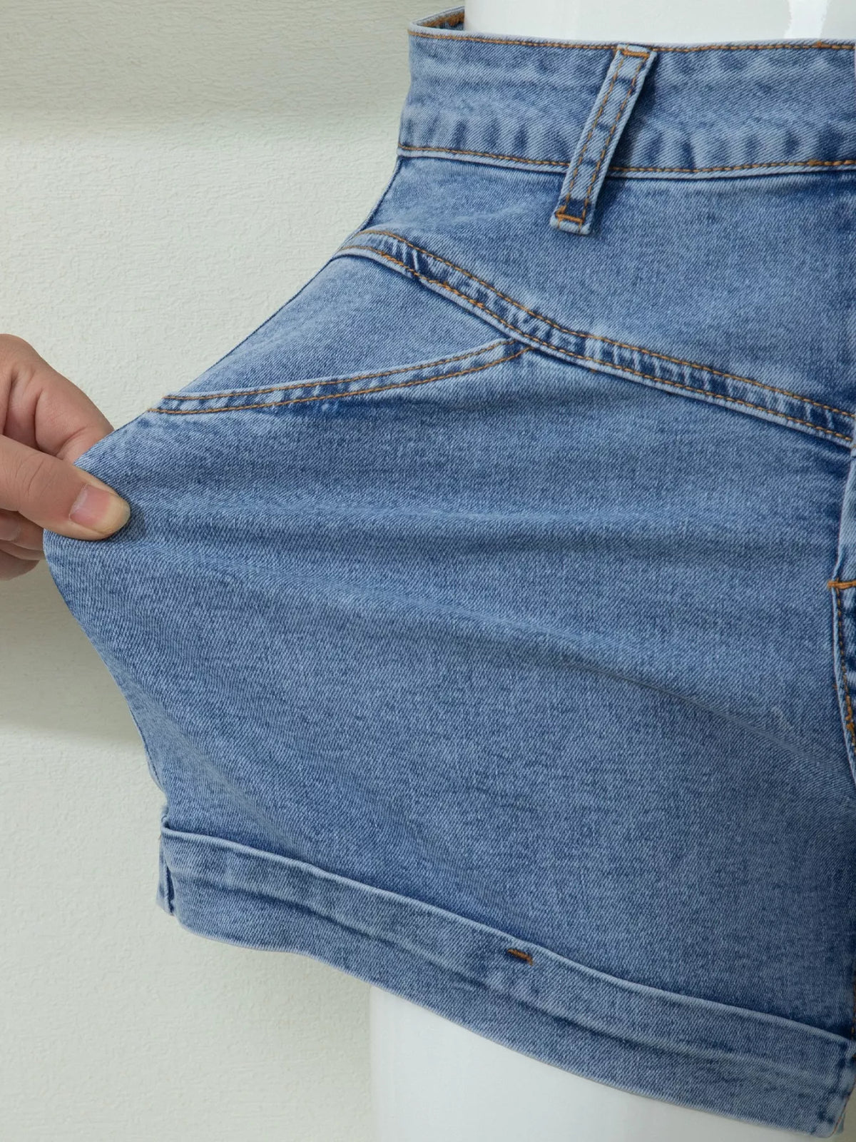 High-Waisted Denim Shorts - Lilixa.store