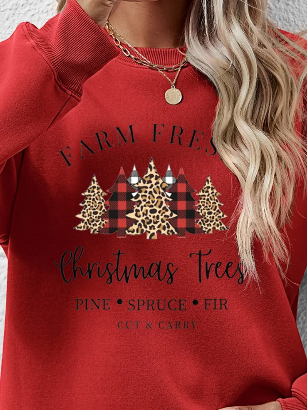 Graphic Round Neck Long Sleeve Sweatshirt - Lilixa.store