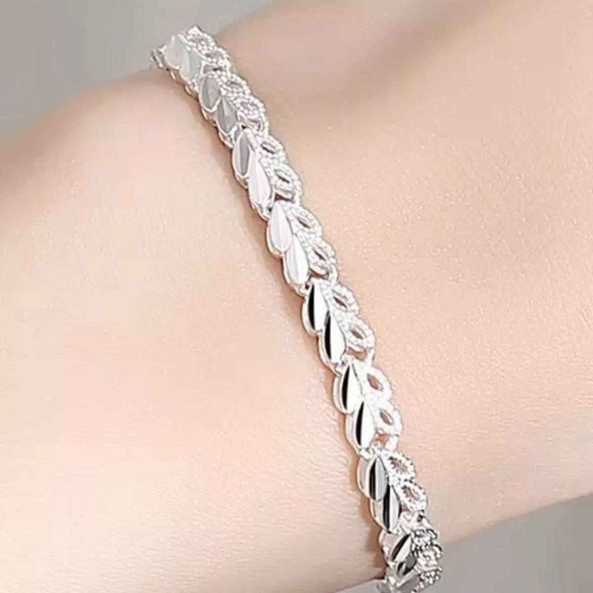 925 Sterling Silver Heart Link Bracelet - Lilixa.store