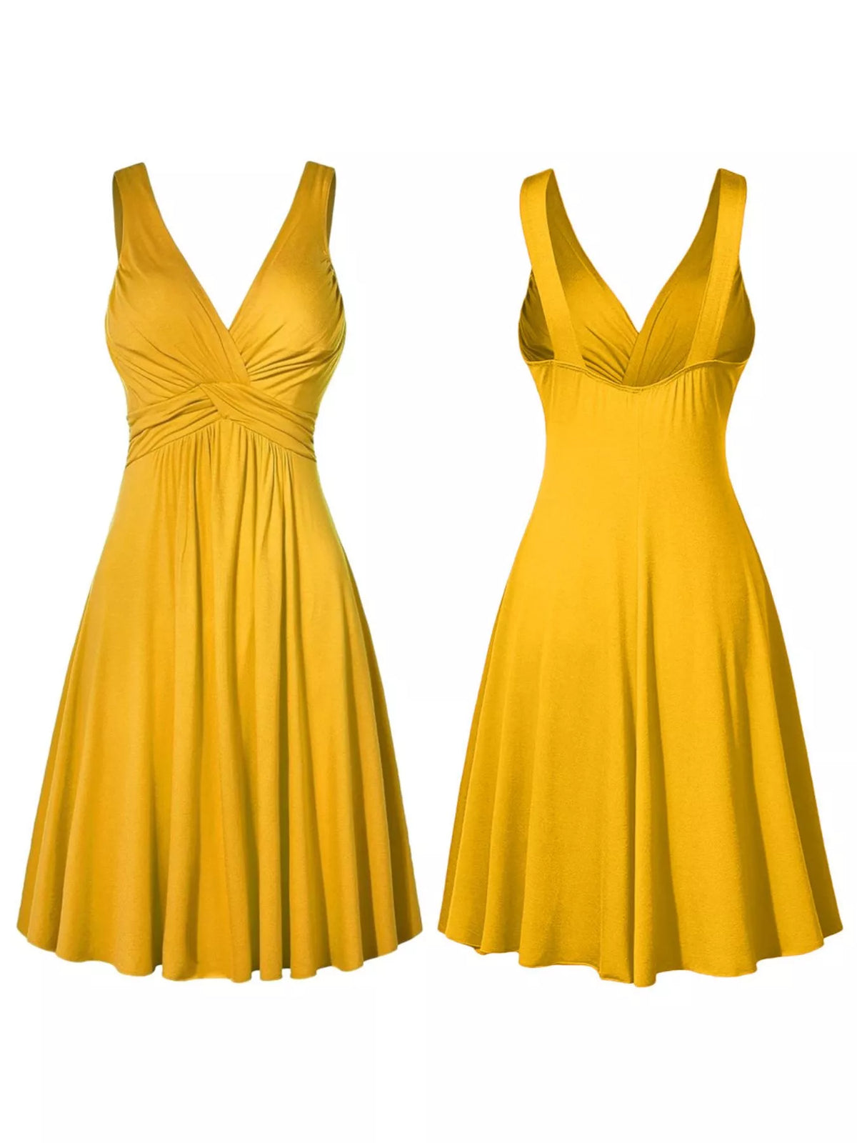 Full Size Twisted Sleeveless Ruched Waist A-Line Dress Plus Size - Lilixa.store