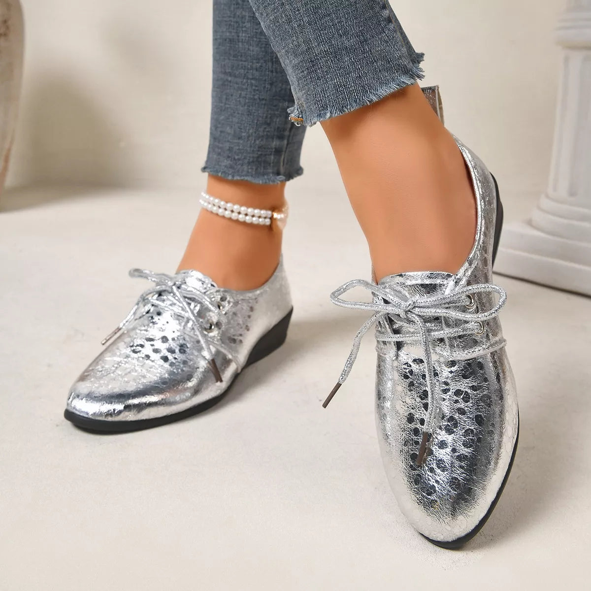 Point Toe Wedge Loafers - Lilixa.store