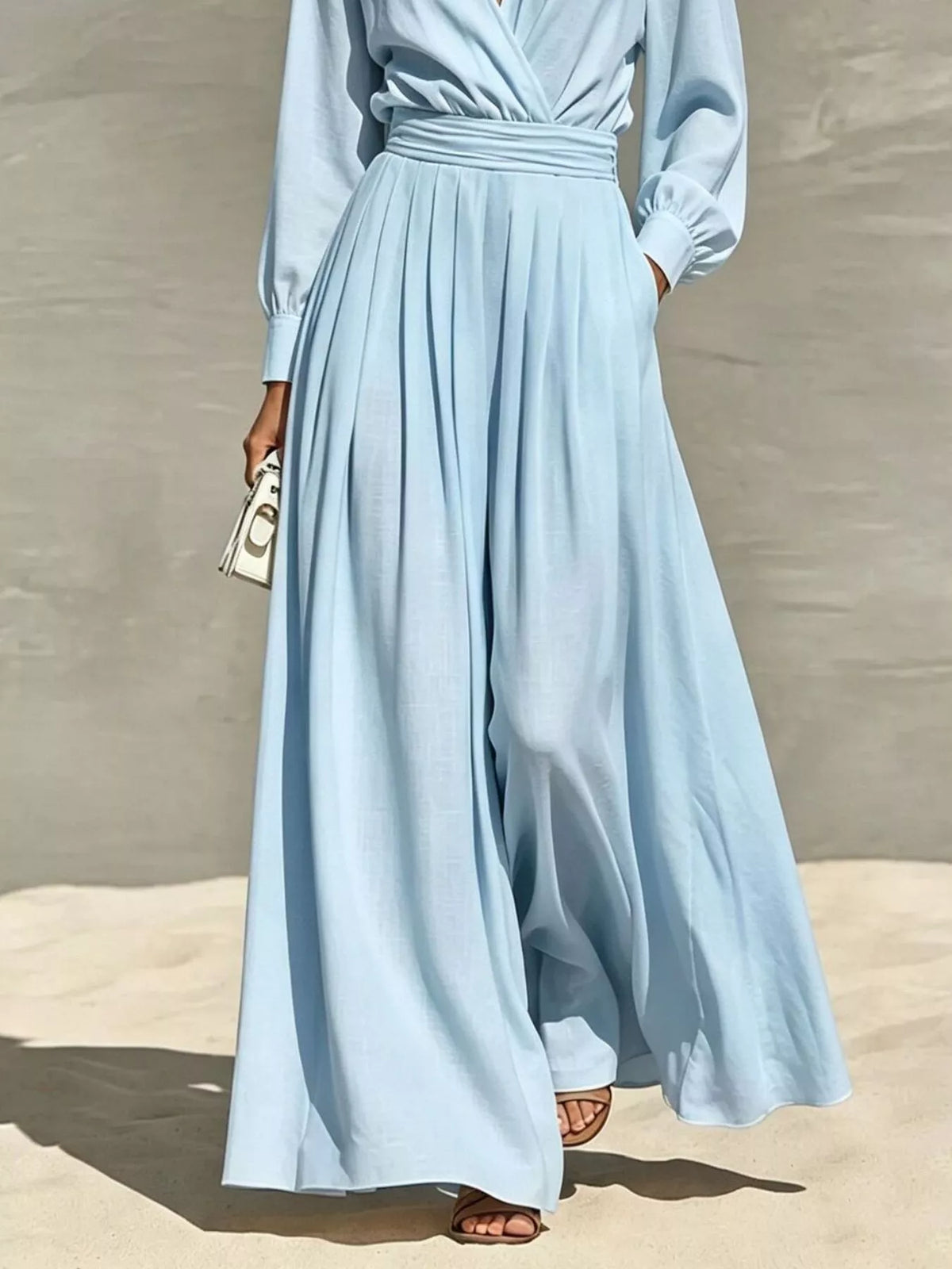 Long Sleeve Wide-Leg Jumpsuit - Lilixa.store