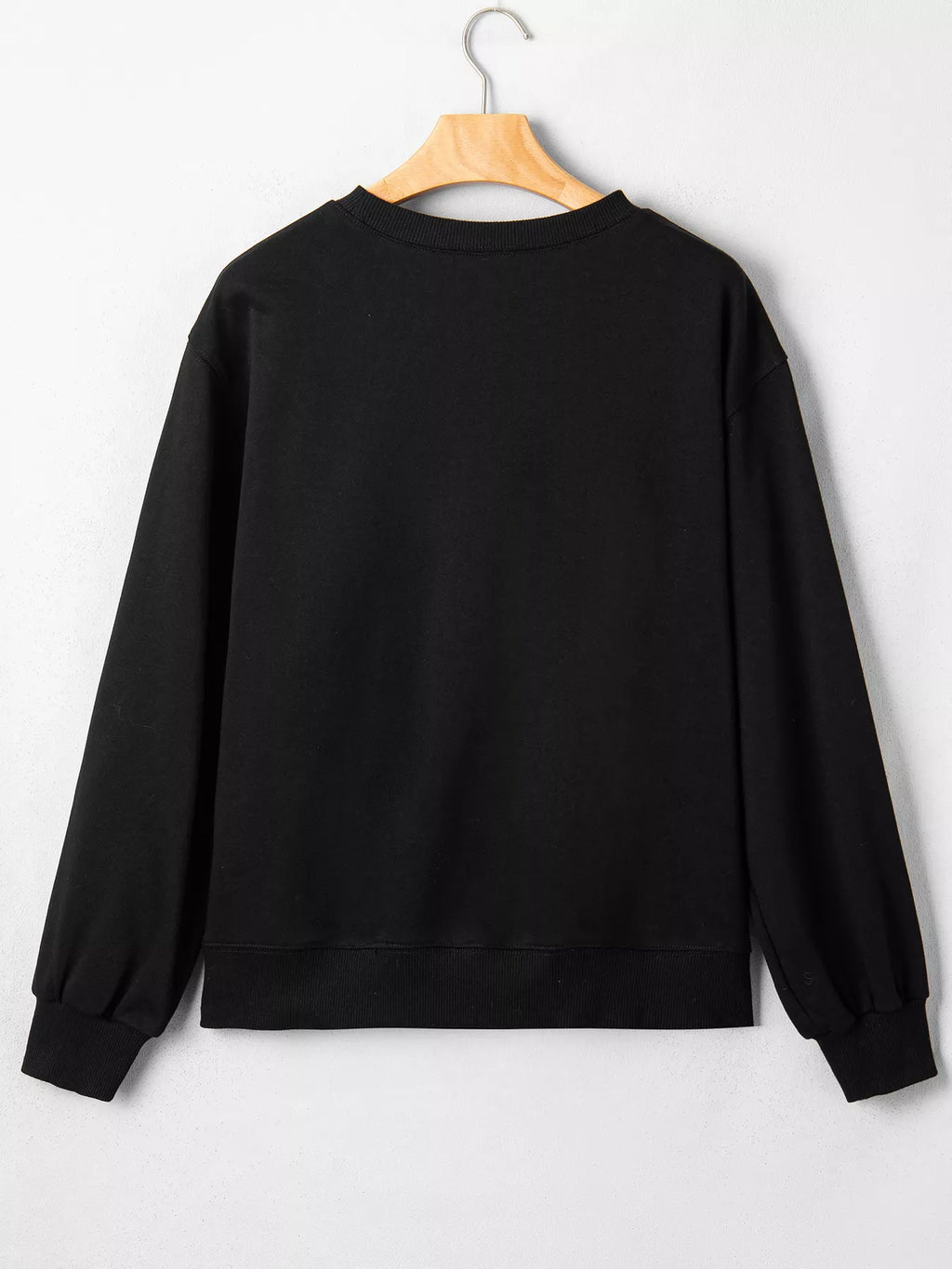 Embroidered Spooky Season Long Sleeve Round Neck Sweatshirt - Lilixa.store