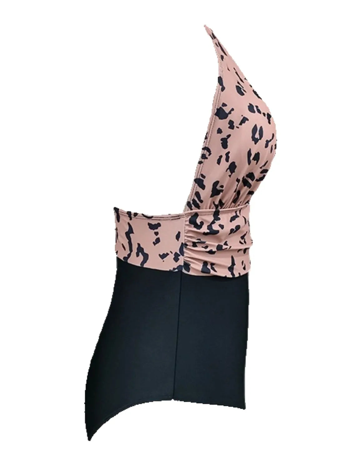 Full Size Leopard Halter Neck One-Piece Swimwear Plus Size - Lilixa.store