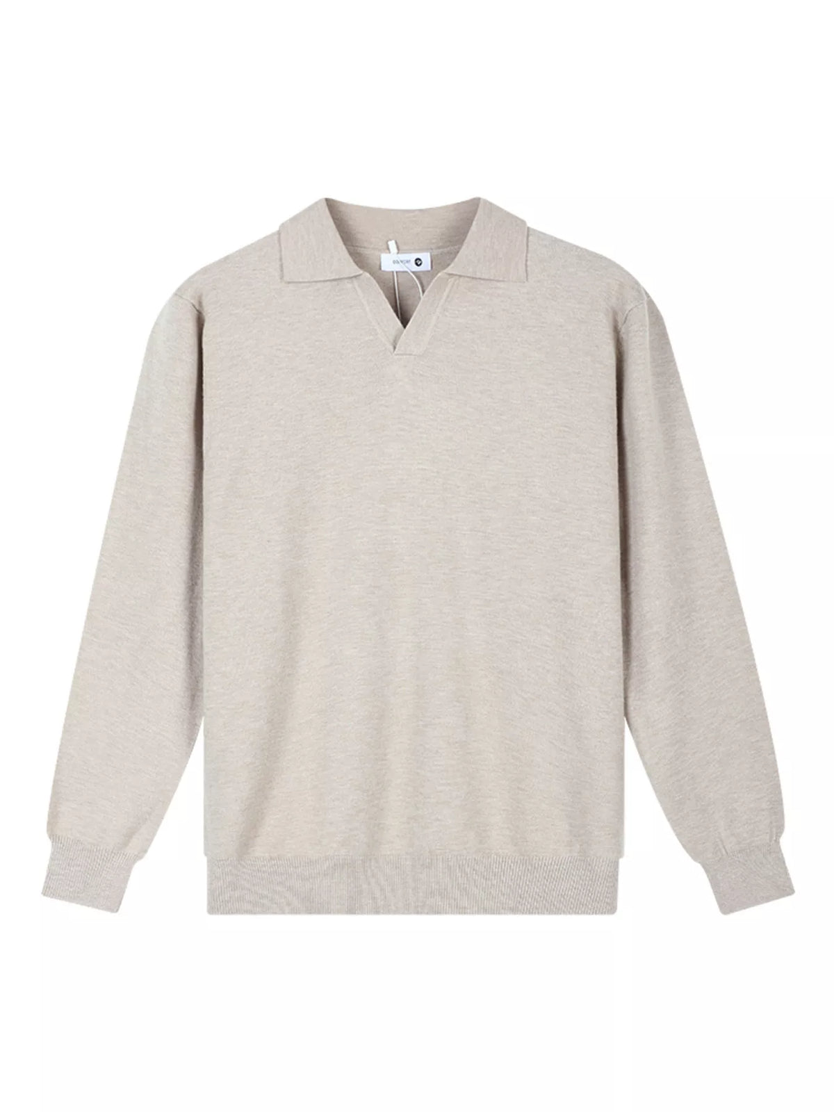 Men's Plus Size Long Sleeve Polo Collar Knit Top