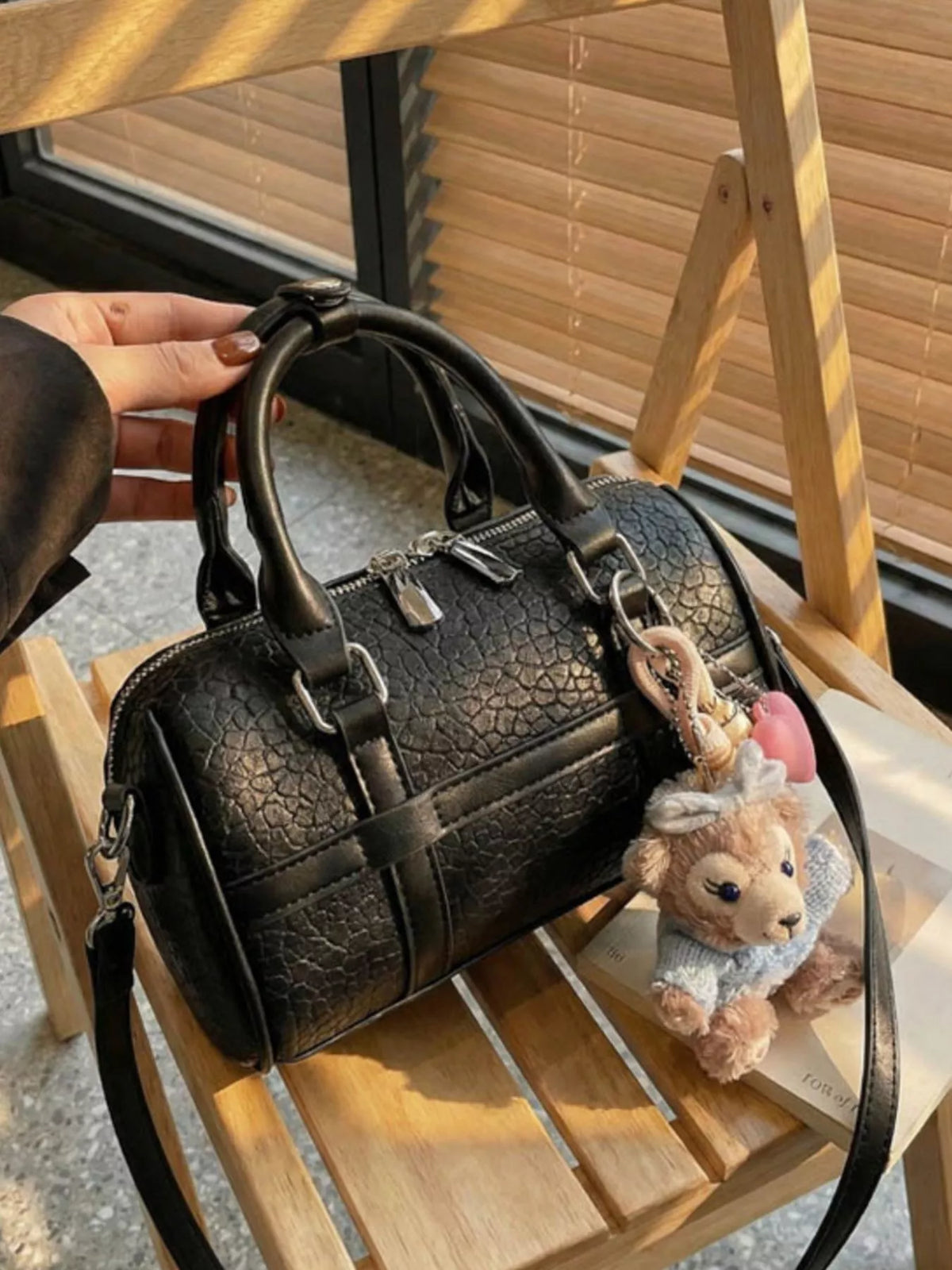 Textured Barrel Crossbody Bag - Lilixa.store