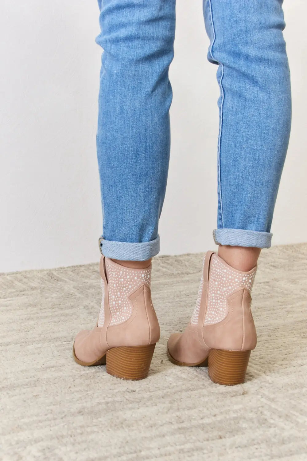 East Lion Corp Rhinestone Ankle Cowgirl Booties - Lilixa.store