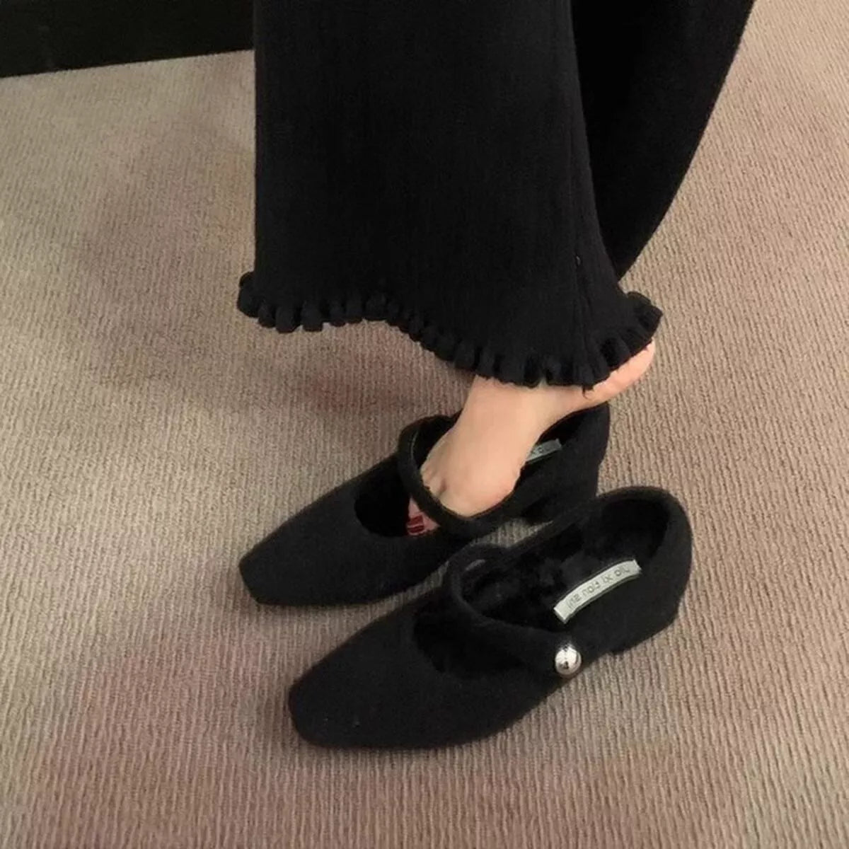 Elegant Block Heel Mary Jane Loafers, view 3