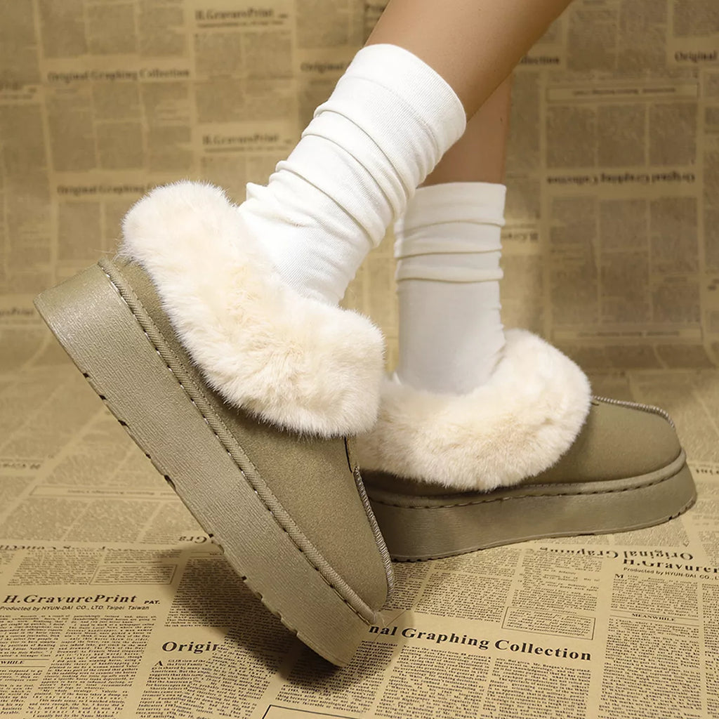 Fuzzy Trim Platform Boots, view 5
