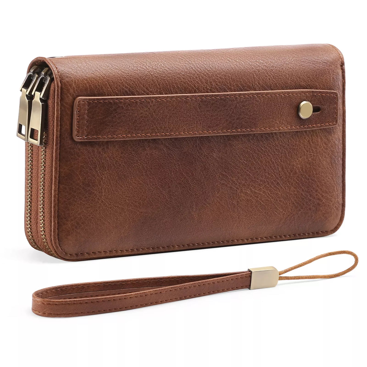 Vintage Style Double Zipper Leather Wallet - Lilixa.store