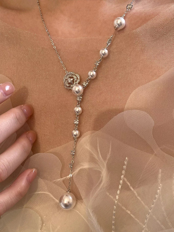 Pearl Flower Y-Necklace - Lilixa.store