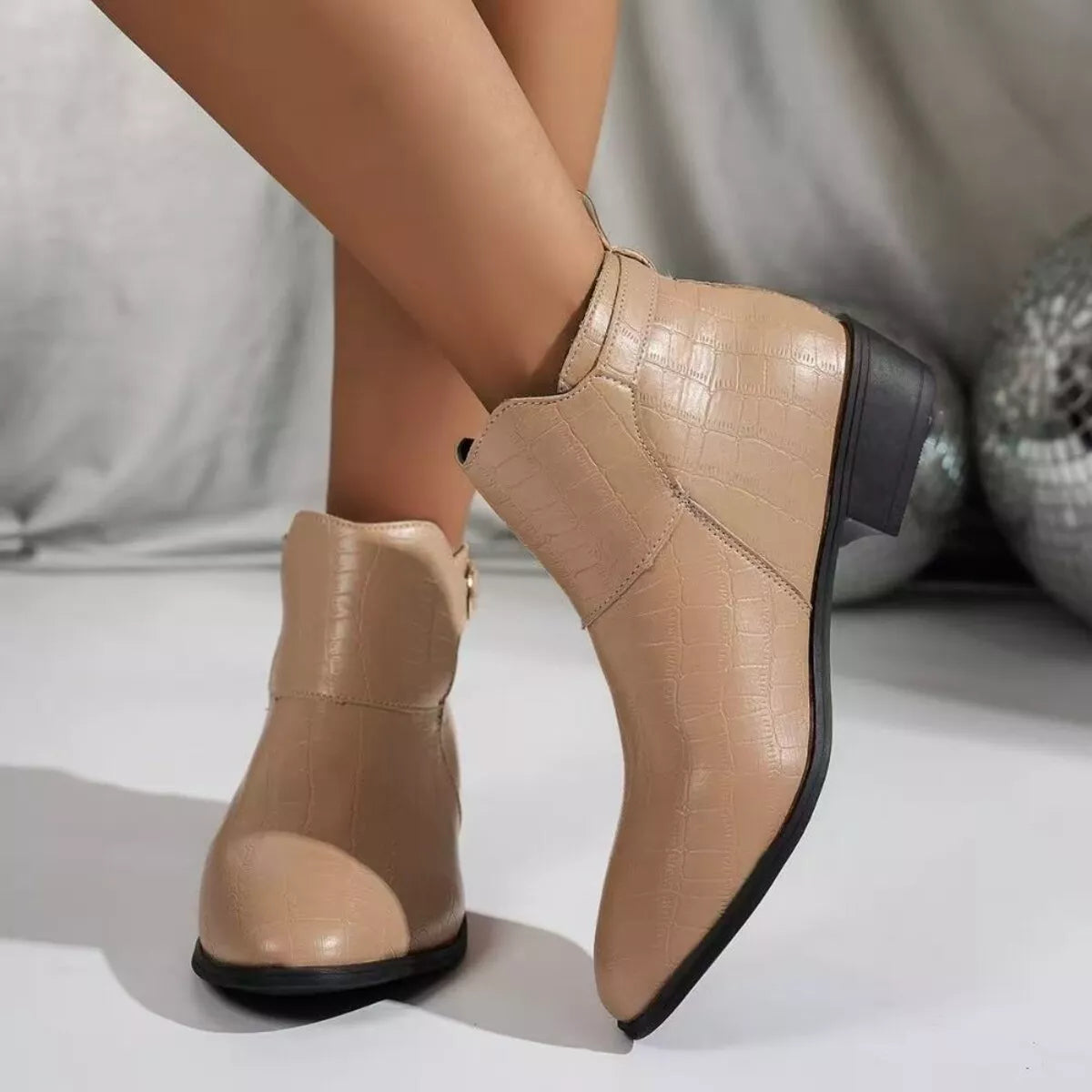 Point Toe Block Heels Boots - Lilixa.store