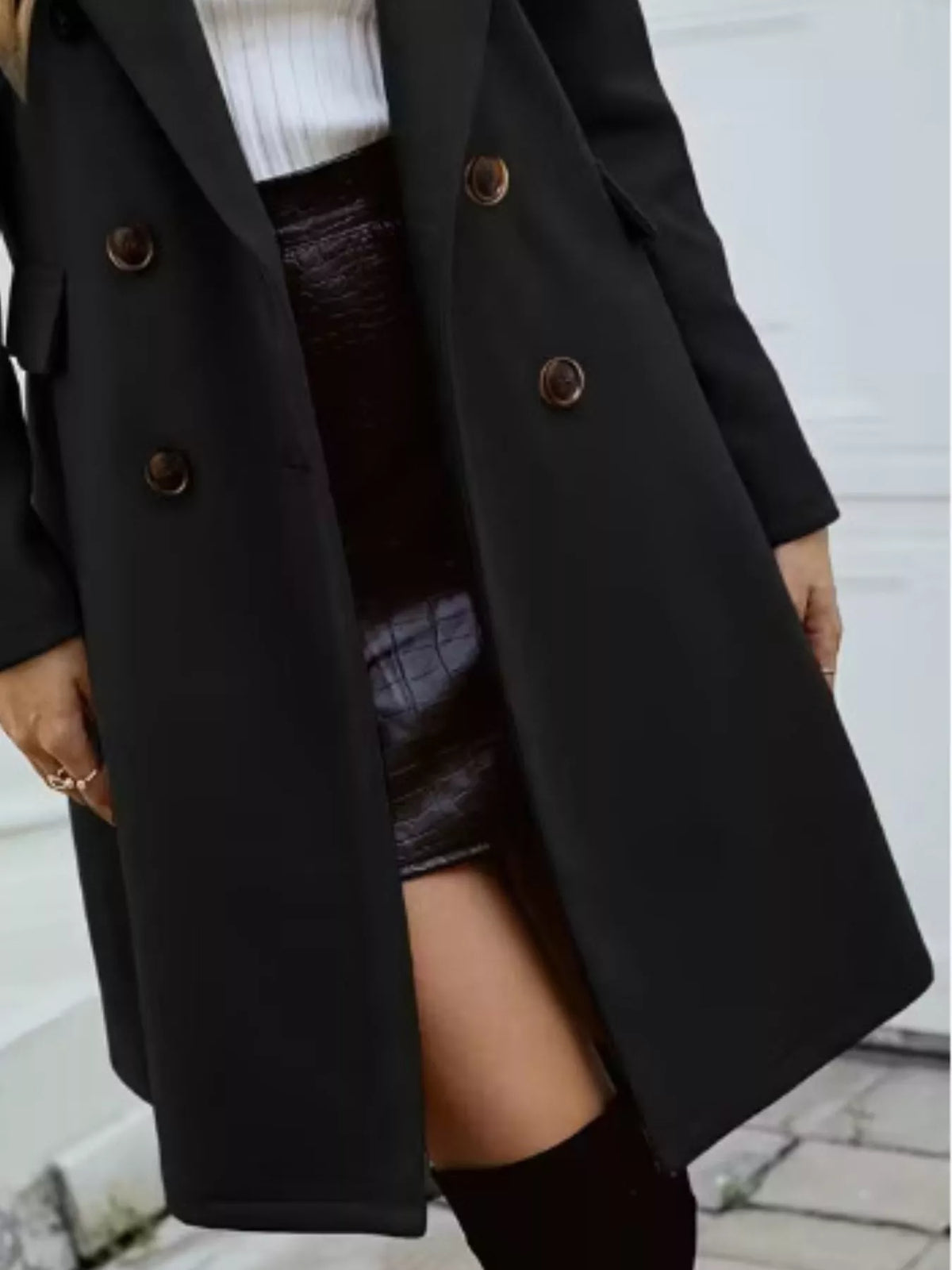 Double-Breasted Longline Coat, view 2