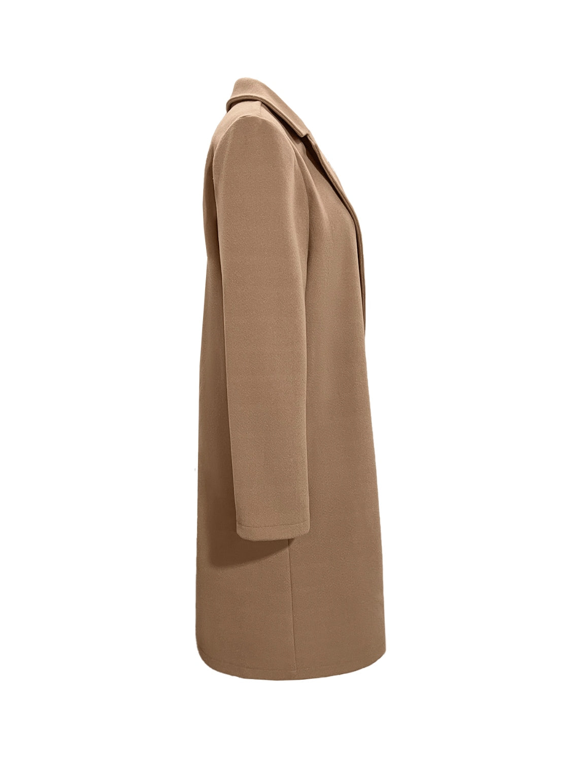 Collared Neck Button Up Long Sleeve Coat - Lilixa.store