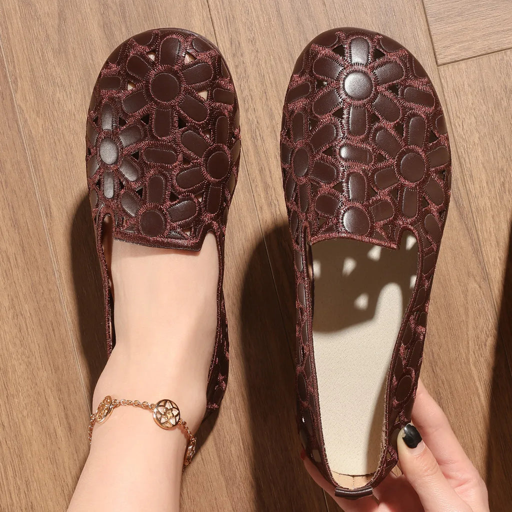 Cutout Round Toe Slip-Ons, view 10