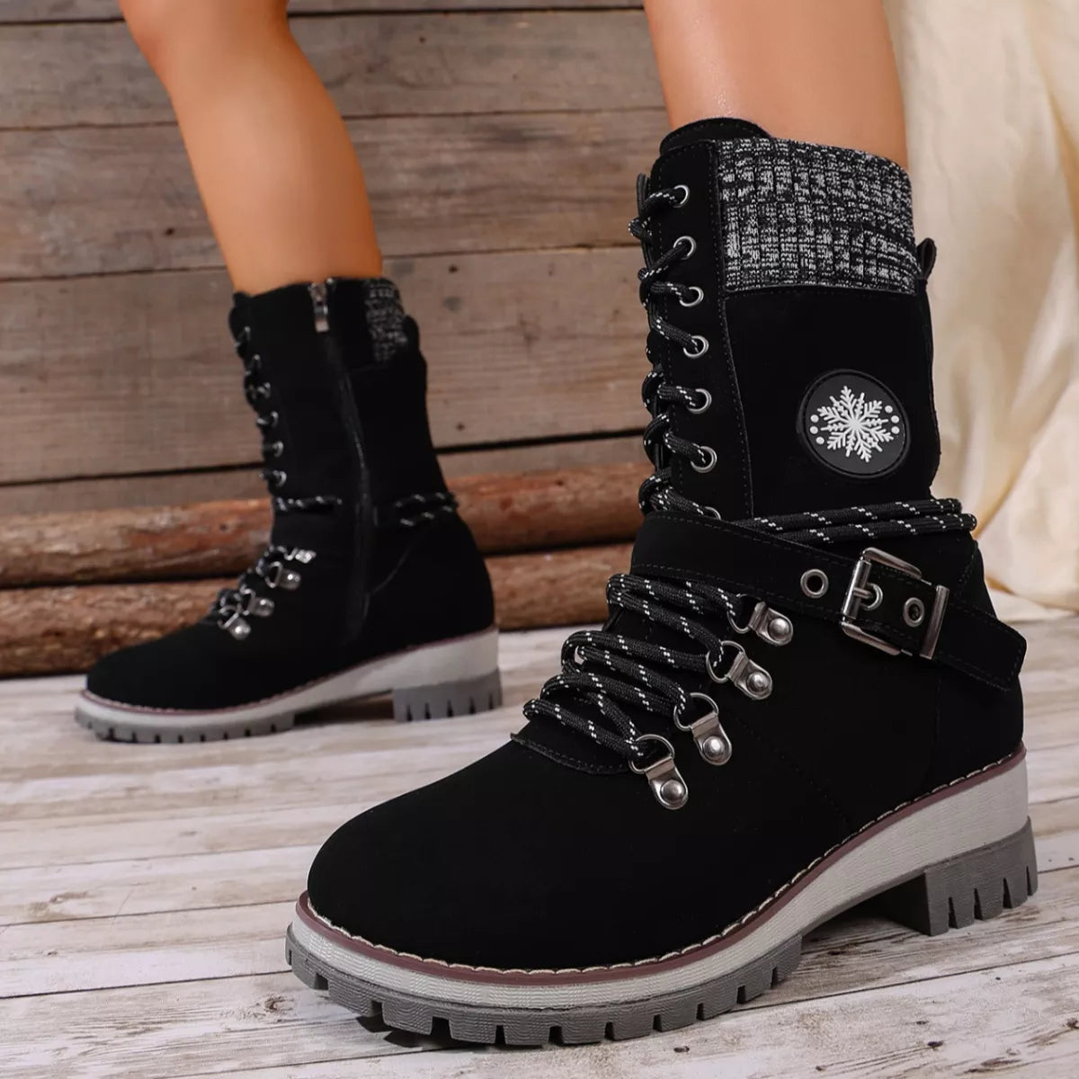 Lace-Up Ankle Combat Boots - Lilixa.store