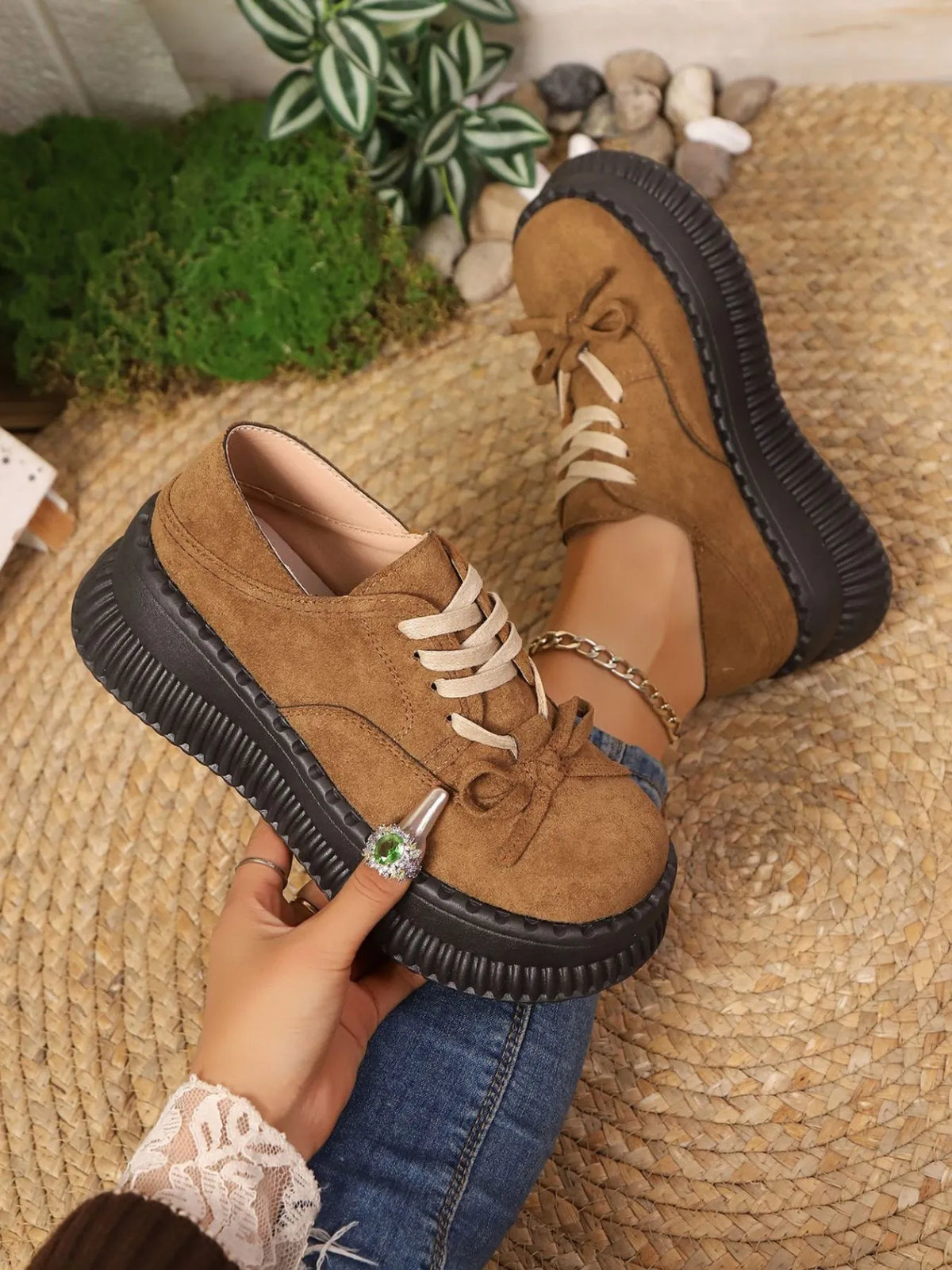 Lace Up Platform Loafers, view 3