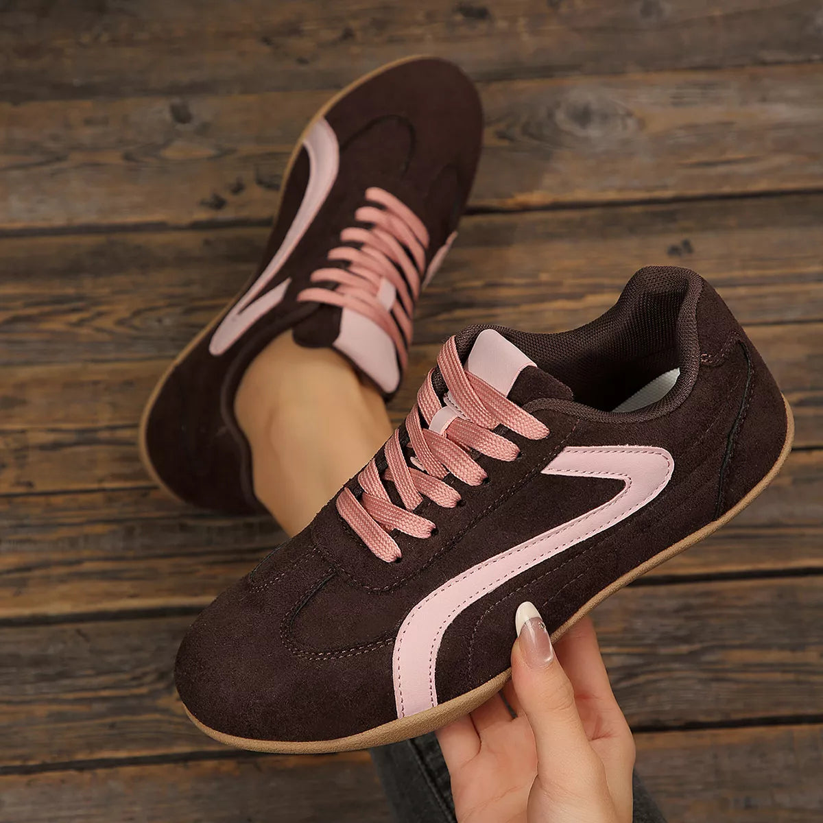 Round Toe Lace Up Sneakers, view 4