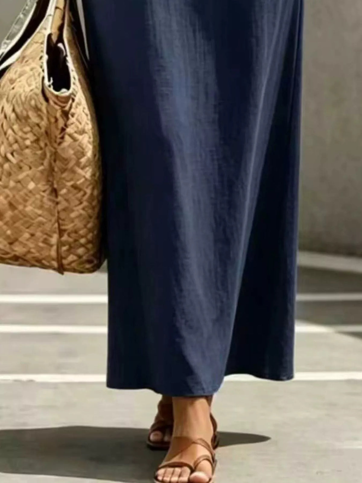 Decorative Button Balloon Sleeve Maxi Dress - Lilixa.store