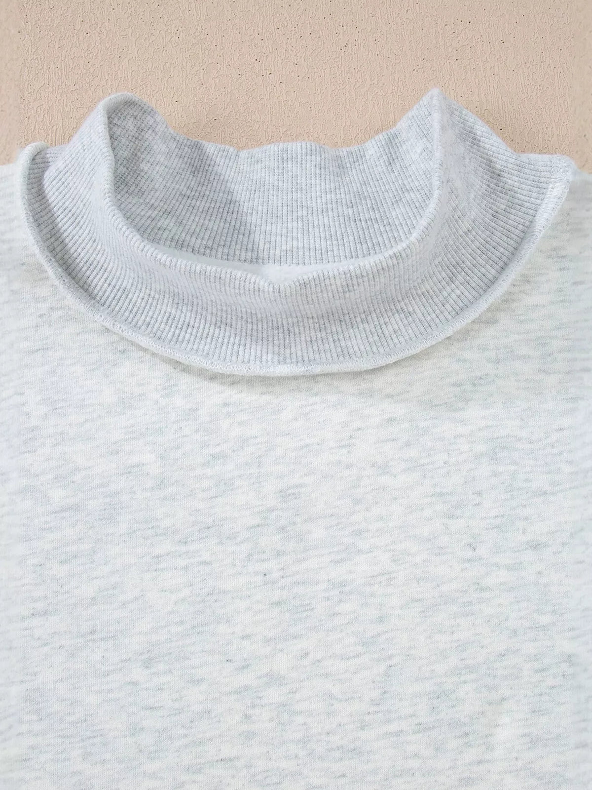 Mock Neck Exposed Seam Long Sleeve Sweatshirt, view 2