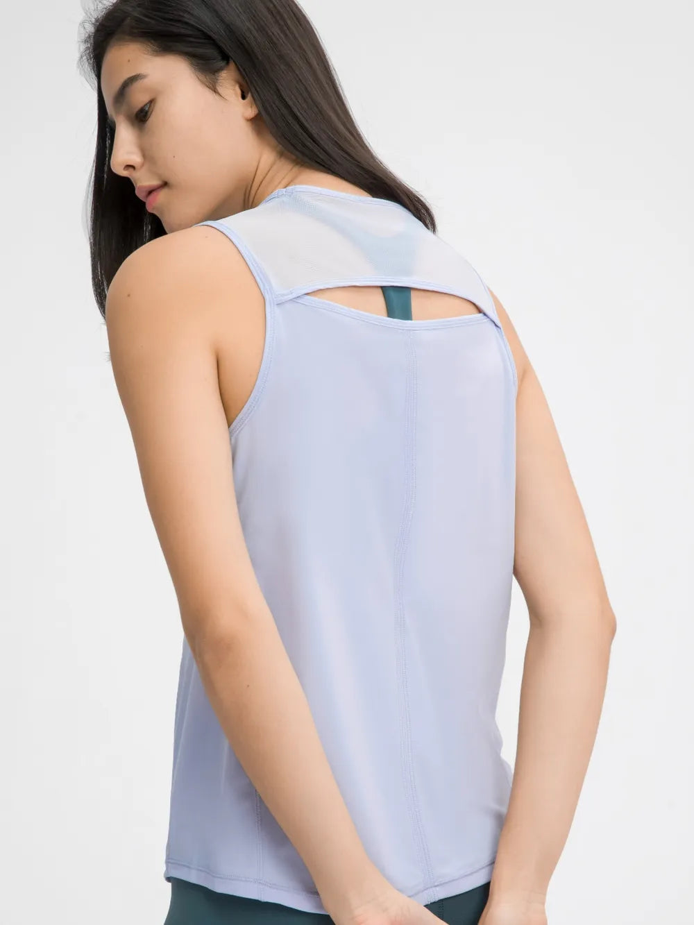 Millennia Cutout Back Round Neck Active Tank - Lilixa.store