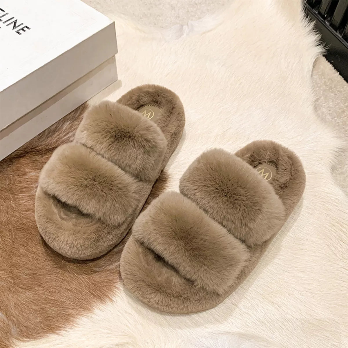 Fluffy Open Toe Slippers - Lilixa.store