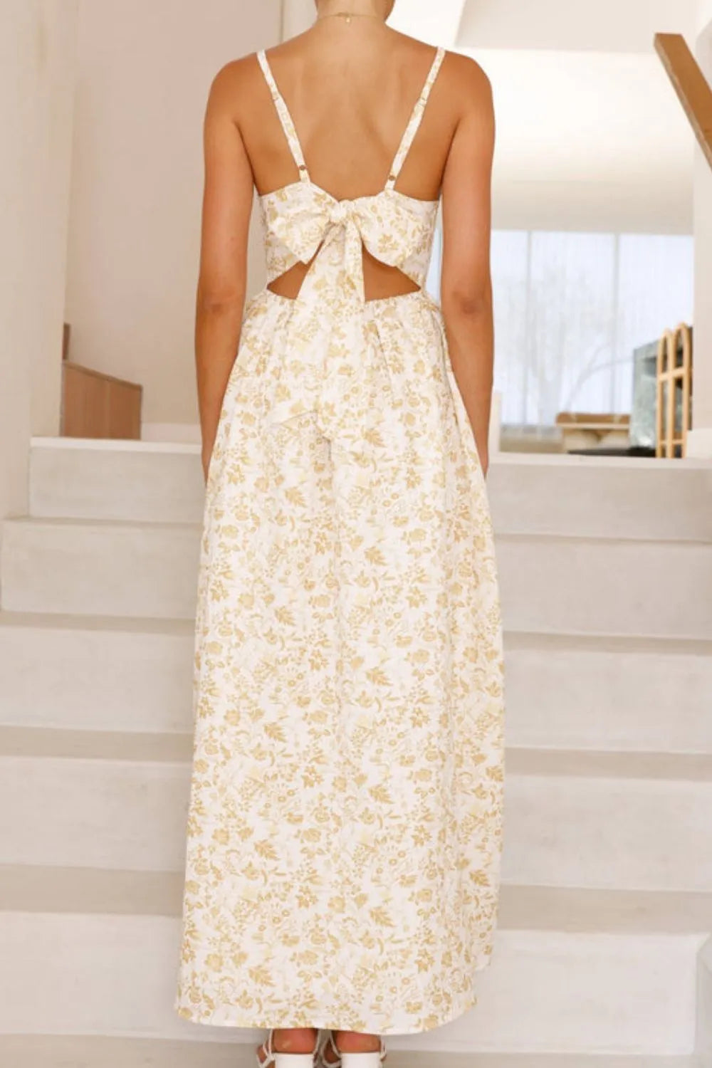 Bow Back Printed V-Neck Cami Dress, view 15