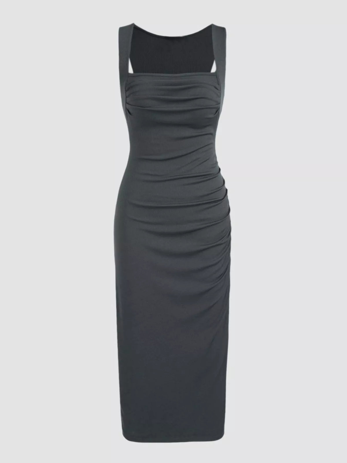 Sleeveless Ruched Bodycon Midi Dress - Lilixa.store