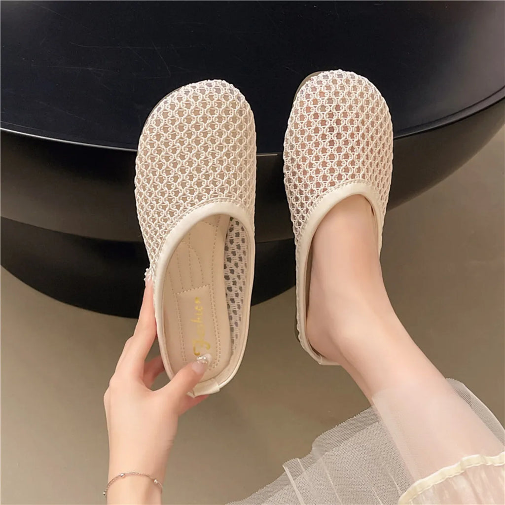 Breathable Mesh Casual Slip-Ons in Ivory