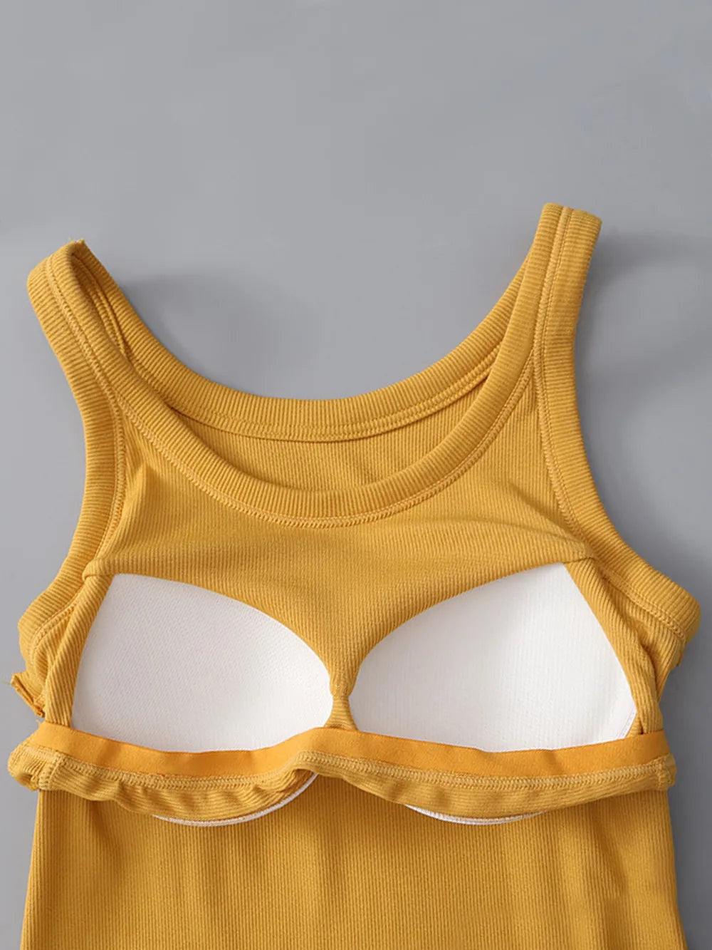 Round Neck Tank with Bra - Lilixa.store