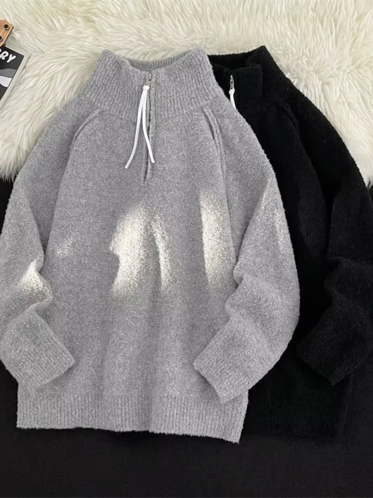 Men's Half-Zip High Neck Sweater - Lilixa.store