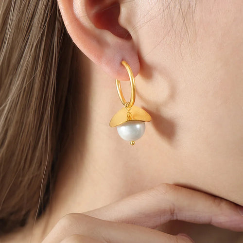 18K Gold-Plated Bead Dangle Earrings - Lilixa.store