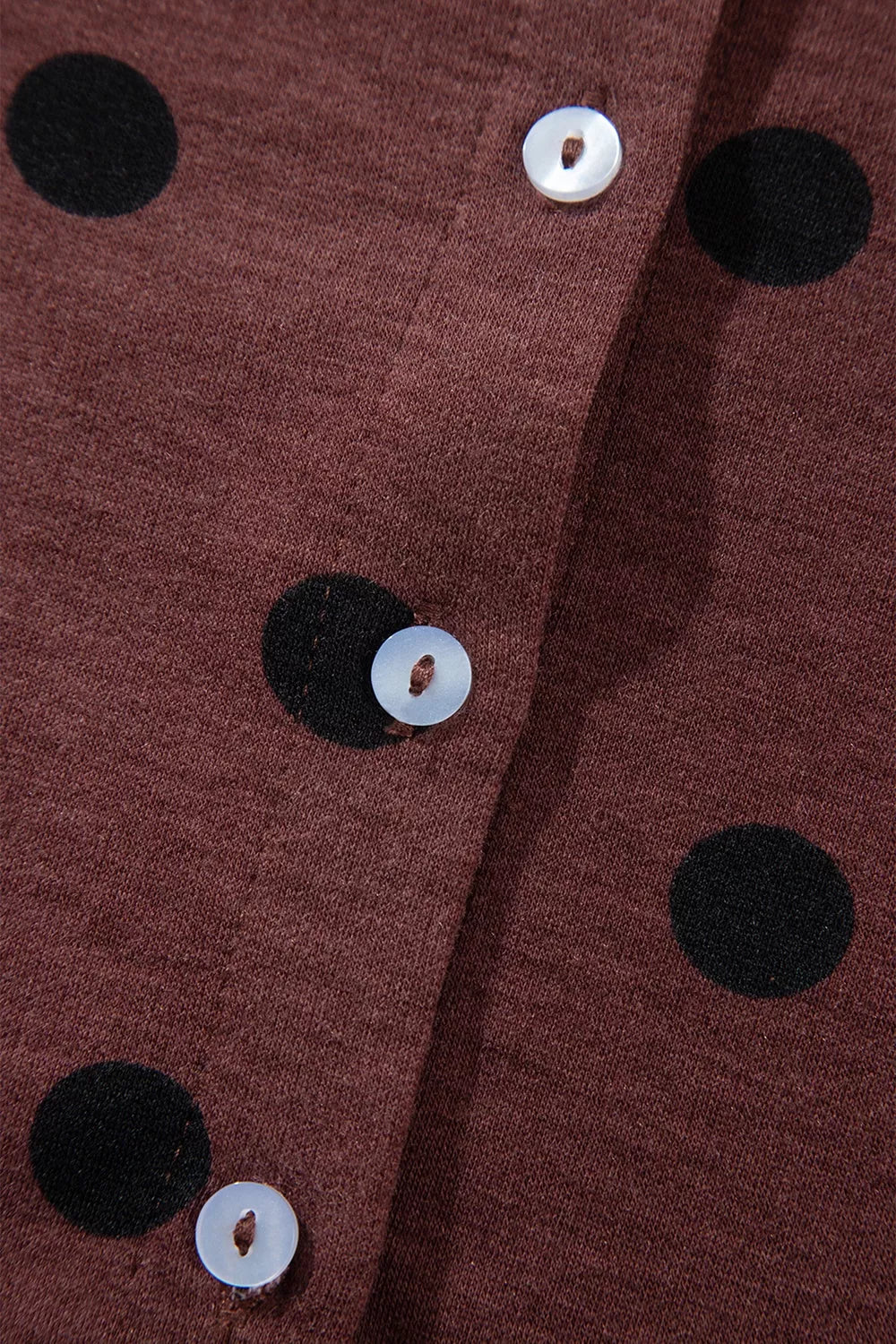 Polka Dot Button Front Long Sleeve Casual Shirt