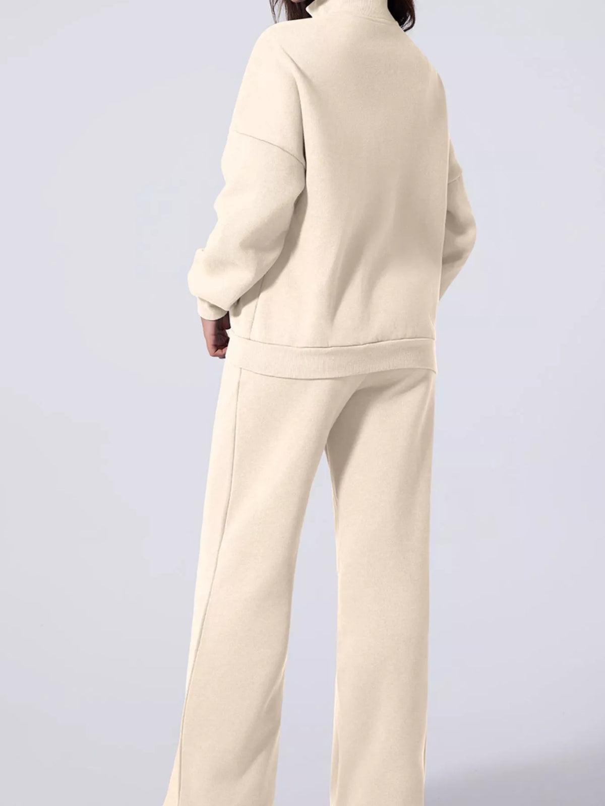Drop Shoulder Zip Up Jacket and Drawstring Pants Active 2pcs Set - Lilixa.store