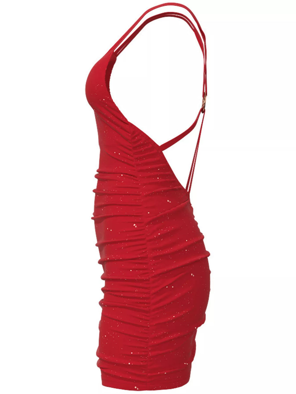 Glitter Ruched Bodycon Mini Dress - Lilixa.store
