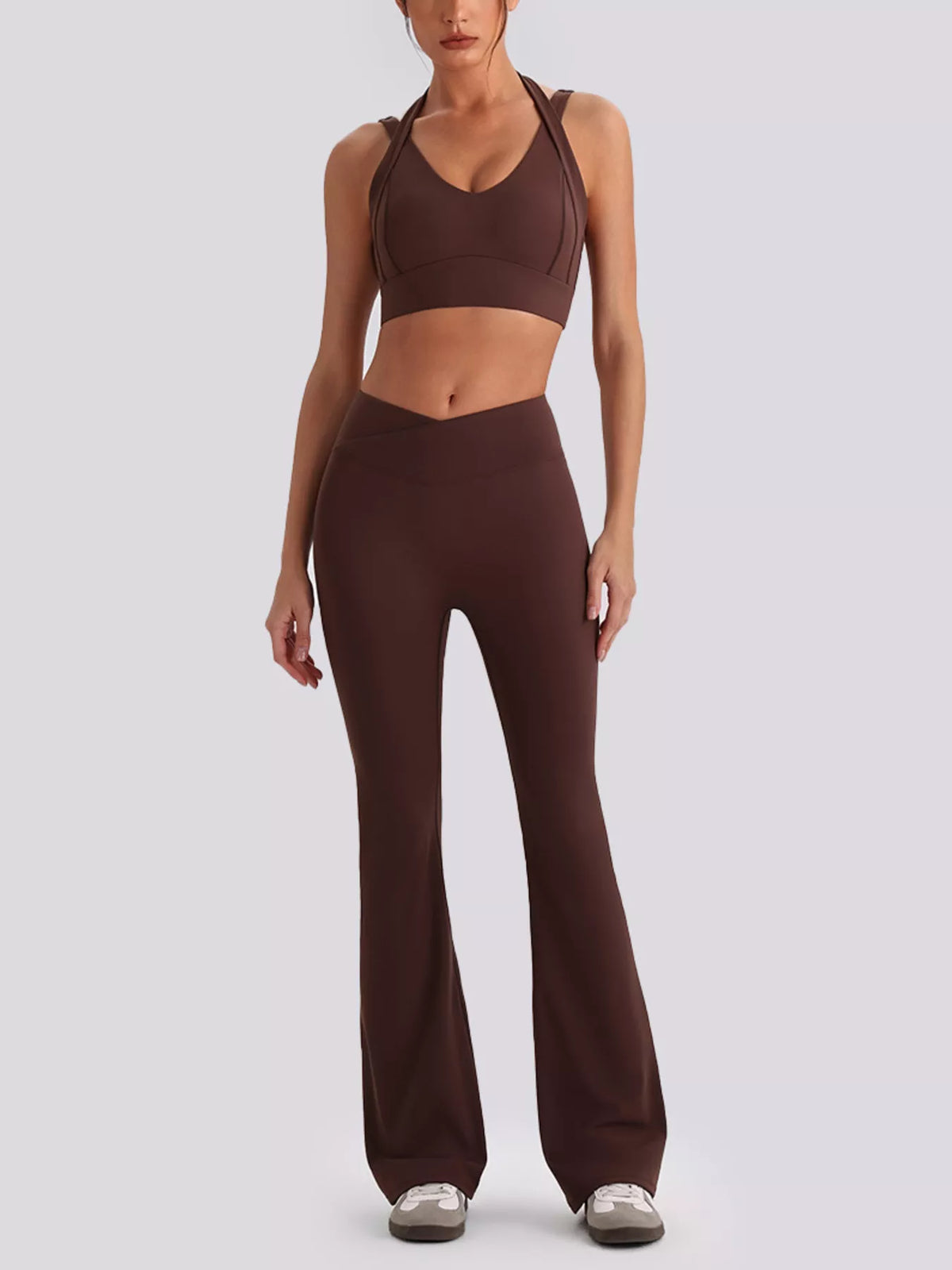 Seamless Criss-Cross V-Neck Tank and Leggings Active Set - Lilixa.store