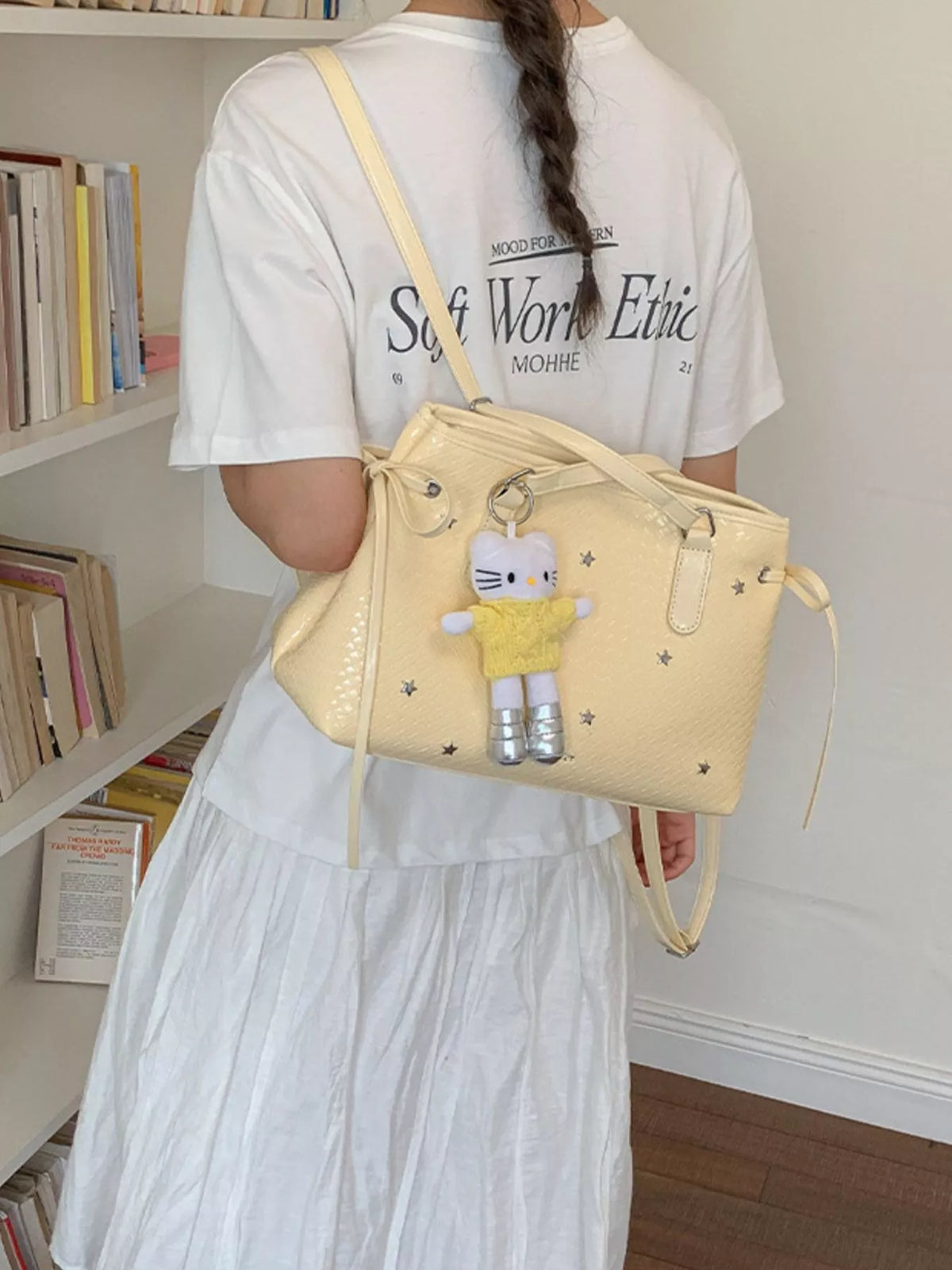 PU Leather Convertible Tote Bag